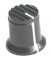 KNOB39 - Serrated Black Plastic Black Top Knob