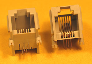 MODS6W6W - 6 Way - 4 Wire (RJ12) PCB Mount Modular Socket