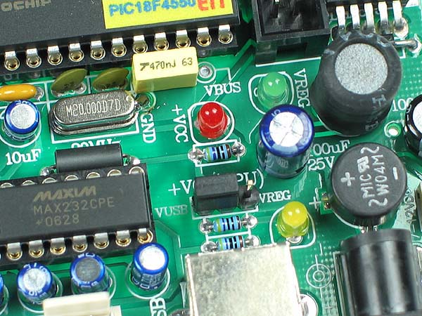 Click for Larger Image - PIC18F4550 Development Board
