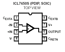 Intersil ICL7650 Pin Layout