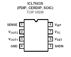 Intersil ICL7663 Pin Layout