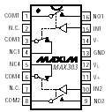 Maxim MAX303CPE Pin Layout