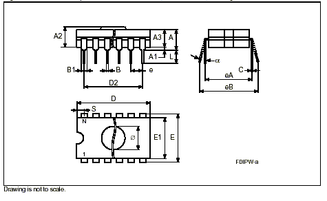 27C512 IC Dimensional Drawing