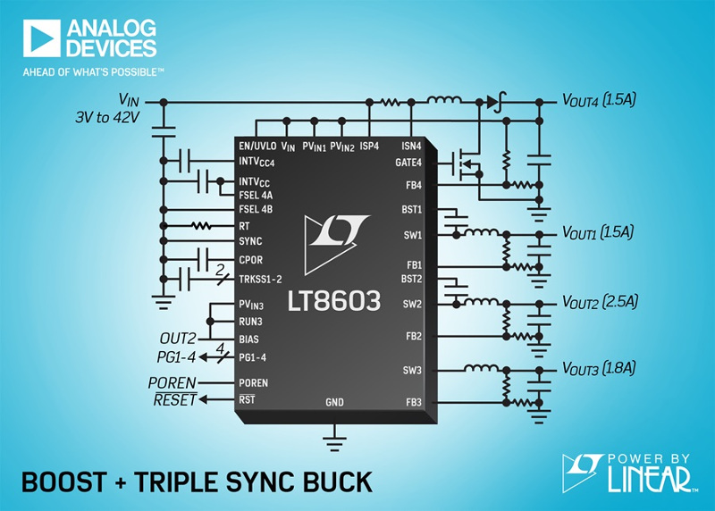 New 42V Synchronous Buck Converter and Boost Controller