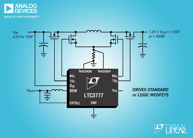New 150VIN & VOUT Synchronous 4-Switch Buck-Boost Controller