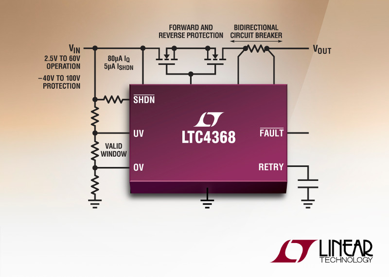 Linear Technology Releases Bidirectional Electronic Circuit Breaker