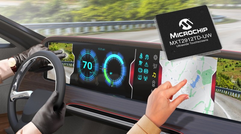 Microchip Releases Single-Chip Solution for Vehicle Ultrawide Touch Displays