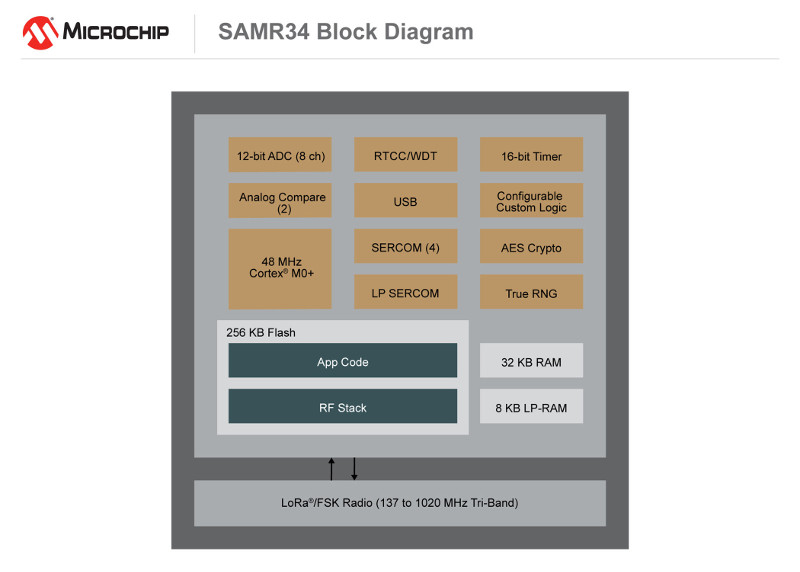 Click for Larger Image - Microchip SAM R34 Block Diagram