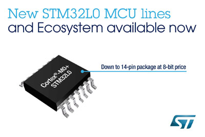 STMicroelectronics New Range of STM32L0 Microcontrollers