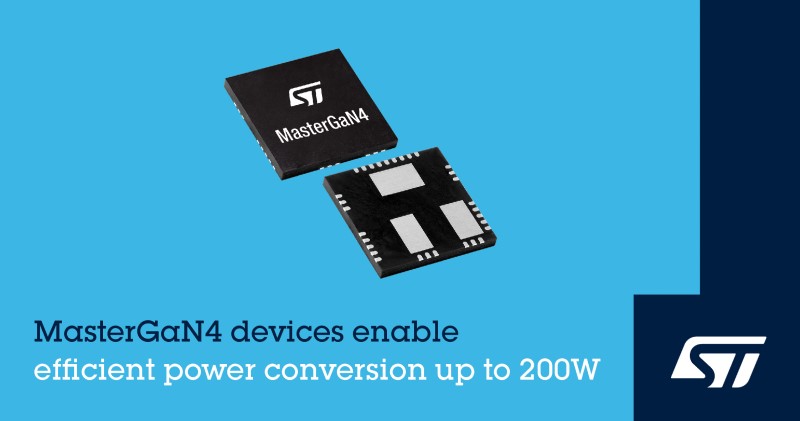 ST Releases MasterGaN4 Devices for High-Efficiency Power Conversion