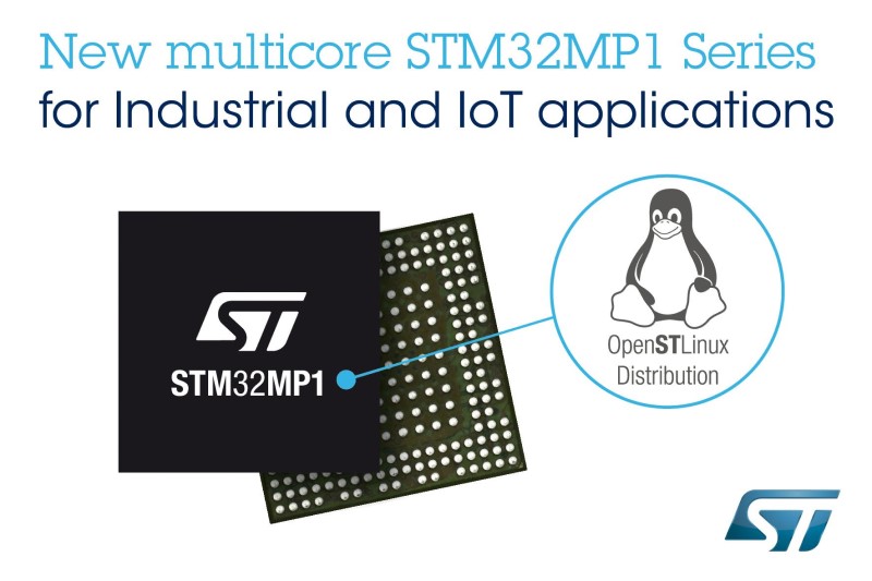 New STM32MP1 Dual Core Microprocessor Series from ST