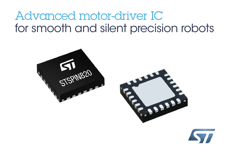 New STSPIN820 Stepper Motor Driver from STMicroelectronics