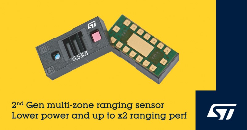 ST Releases New Multi-zone Time-of-flight Ranging Sensor
