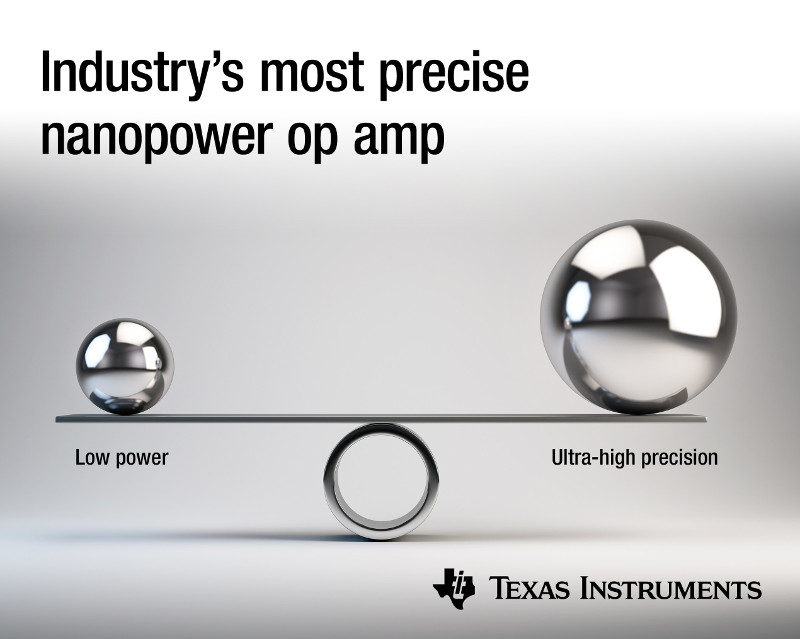 TI Releases New Zero-Drift, Nanopower Amplifier