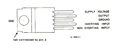 STMicroelectronics TDA2003 Pin Layout
