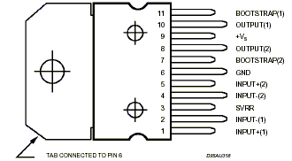 STMicroelectronics TDA2005 Pin Layout