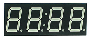 7FG5641AG-CLK - Four Green 0.56in Common Cathode 7-Segment LED Clock Display