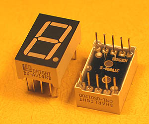 7SEG1RCA - Single Red 0.52in CA 7-Segment LED Display