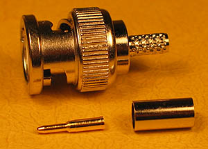 BNCMRG59 - BNC Male with Pin and Ferrule - Type RG59