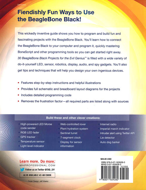 30 BeagleBone Black Projects - Back Cover