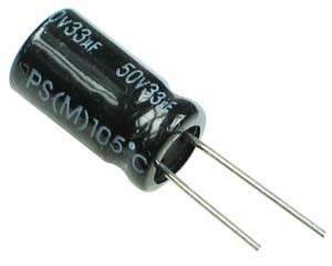 33uF 50V Radial 105°C Electrolytic Capacitor