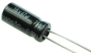 thumbnail image 2 of Denetron 47uF 16V Electrolytic Capacitors – 25-Pack Radial Leads (16EM47-MTI-6570-85C) 2 of 5