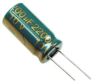 2,200uF 10V Radial 105°C Electrolytic Capacitor