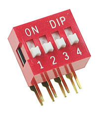 DIP4RA - 4 Position Right Angle DIP Switch