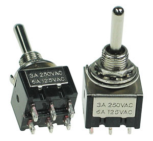 DPDT101MOM1 - DPDT On-Off-(On) Momentary Miniature Toggle Switch
