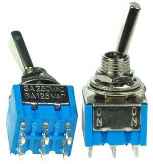 DPDT11FA - DPDT On-On Flattened Actuator Miniature Toggle Switch