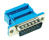 15 Contact Male IDC Ribbon D-Sub Connector