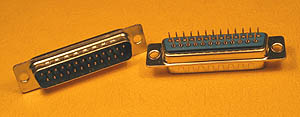 DSUBPCSM25 - 25 Contact Male PCB Mount Straight Connector