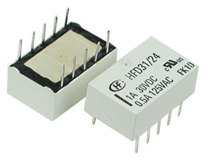 HFD31-24 - DPDT 24V 1A DIP Relay