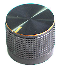 KNOB - Black Plastic Knob with Pointer