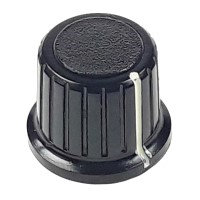Large Black Plastic Black Top Knob with Pointer