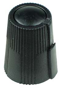 KNOB27A - Small Black Plastic Black Top Knob