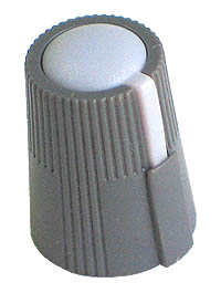 KNOB30 - Grey Plastic Grey Top Small Knob with Pointer