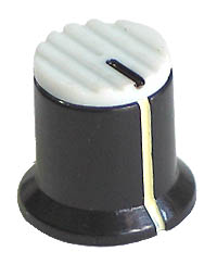 KNOB37 - Serrated White Plastic Red Top Knob