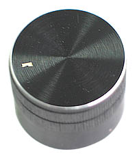 KNOB5 - Medium Black Aluminium Knob with Pointer