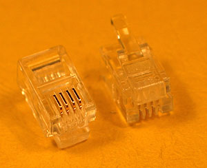 MODP4W4W - 4 Way - 4 Wire (RJ11) Modular Crimp Plug