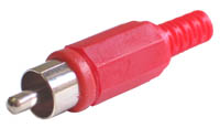 Red Plastic Line RCA Plug