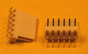 POLHDRR6 - 6 Pin .100 inch Right Angle Male Polarized Header