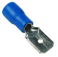 PQUBL04 - Male 6.4mm Spade Type Blue Quick Connect