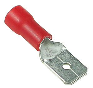 PQUR05 - Male 6.4mm Spade Type Red Quick Connect