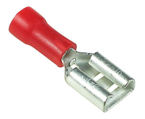 PQUR06 - Female 6.4mm Spade Type Red Quick Connect
