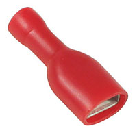 PQUR07 - Insulated Female 6.4mm Spade Type Red Quick Connect