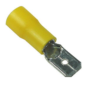 PQUY04 - Male 4.8mm Spade Type Yellow Quick Connect