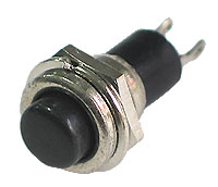PRBLK - SPST Round off-on BLACK Pushbutton