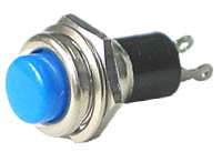 PRBLUE - SPST Round off-on BLUE Pushbutton