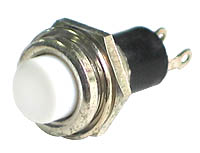 PRWHT - SPST Round off-on WHITE Pushbutton